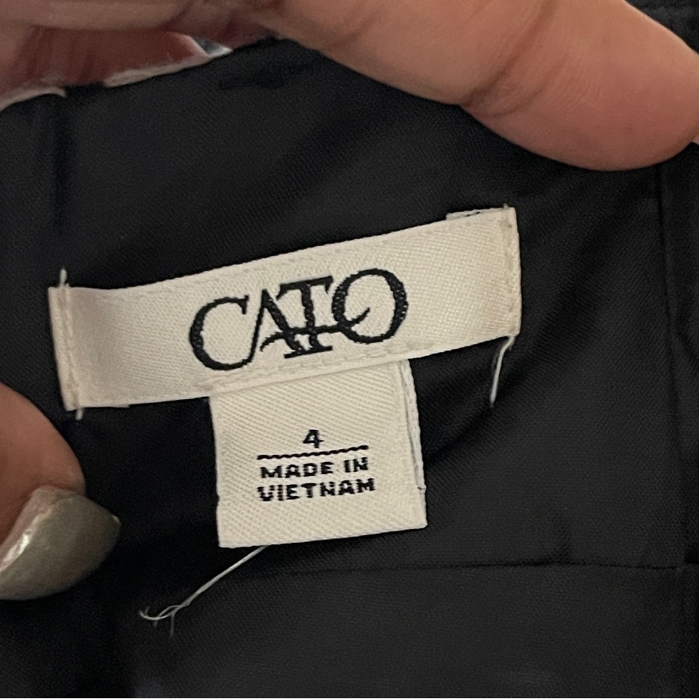 CATO | Houndstooth Peplum Pencil Skirt Sz 4 - Picture 6 of 6